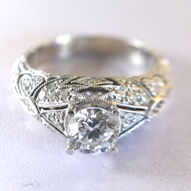 Butterfly Floral Semi Mount Engagement Ring
