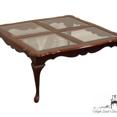 PENNSYLVANIA HOUSE Solid Cherry Traditional Style 38" Accent Square Glass Paneled Coffee Table 