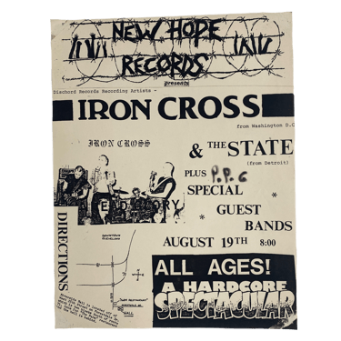 Vintage Iron Cross "New Hope Records Presents" Cleveland Flyer
