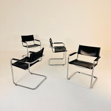 set of 4  Model MG5 Centro Studi desk chair by Mart Stam & Marcel Breuer for Matteo Grassi, 1970s 