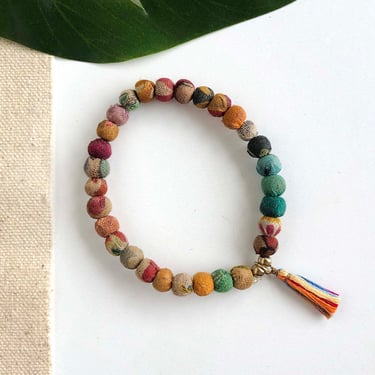 Kantha Bead Bracelet | Tassled