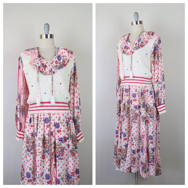 Vintage 1980s Diane Freis dress, 2 piece, skirt and matching top 