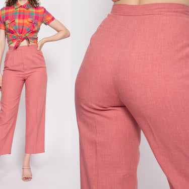 Small 70s Dusty Pink High Waisted Trousers 26