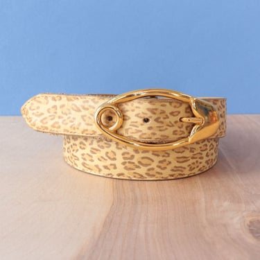 Leopard Leather Pin Buckle Belt