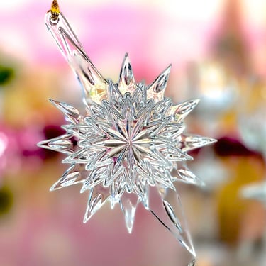 VINTAGE: 6" Marquis Waterford Crystal Snow Star Ornament - Large Star - Authentic - Collectable 