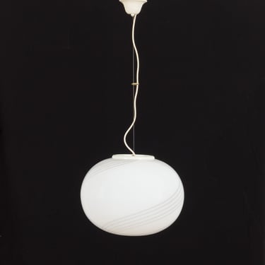 Italian Murano glass  sphere pendant  lamp in the style of Venini, 1970s 