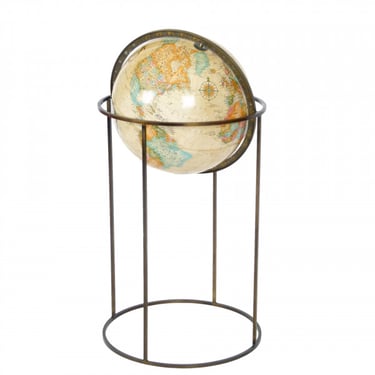 Replogle World Globe on Brass Stand