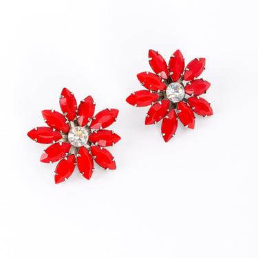 Marquise Crystal Flower Earrings