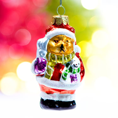 VINTAGE: 1980's - Mercury Glass Bear Ornaments - Blown Figural Glass Ornament - Christmas - Holiday - SKU 30-403-00016099 