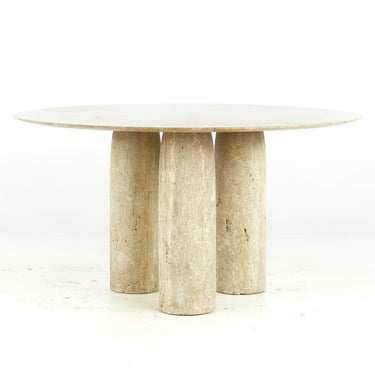 Mario Bellini Mid Century Stone International Travertine Dining Table - mcm 