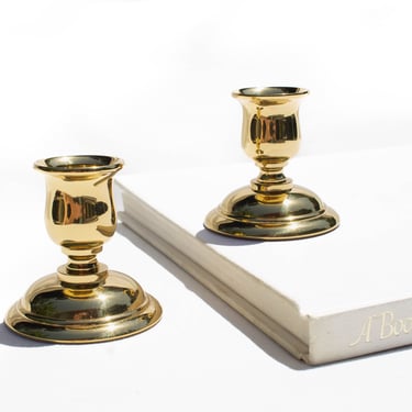 Set of 2 Partylite Oxford Brass Taper Candle Holders, Solid Brass Candle Holder 