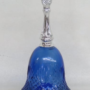 Empty Avon Cobalt Blue Glass Bell Shaped Perfume Bottle 3222B