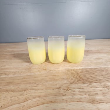Set of 3 Blendo Frosted Yellow Glasses 