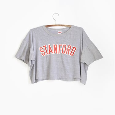 80s Stanford t-shirt | Vintage 1980s Stanford University college California cropped T-shirt 