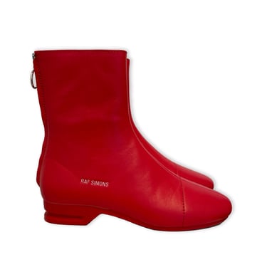 Rafe Simmons Red Leather Ankle Boots