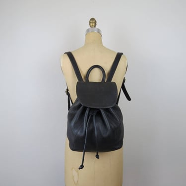 Vintage 1990s Coach backpack, purse, pebbled leather, Sonoma, 4911, black 