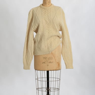 60s Pendleton ivory cable knit fisherman sweater 