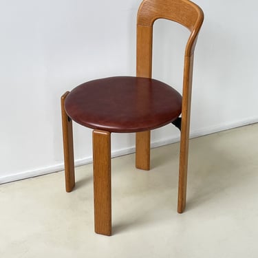 1970s Oak Bruno Rey Chairs with Leather Seats - Set of 4