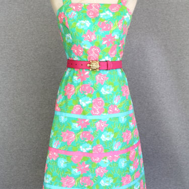 The Lilly - 1970s - Lilly Pulitzer sundress - Screen Printed - Lined - Estimated size S 