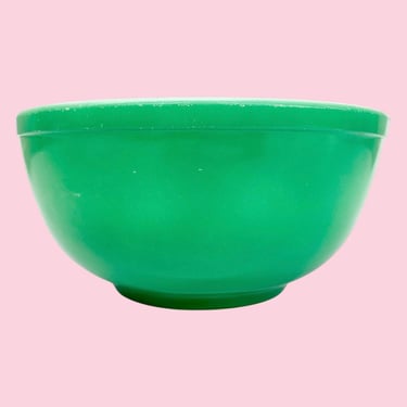 Vintage Pyrex Mixing Bowl Retro 1940s Farmhouse + Primary Colors (Green) + No Number or Size + Ceramic + Kitchen Storage + Serving + Decor 