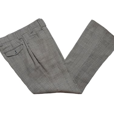 Vintage 1970s ROUGH RIDER Glen Plaid Pants ~ measure 32 Waist ~ Flare Leg / Bootcut / Bellbottoms ~ 70s Trousers 