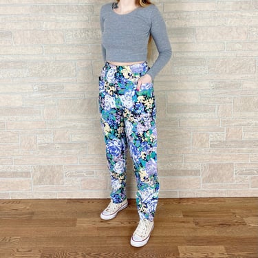 90's High Rise Lightweight Casual Summer Floral Pant 