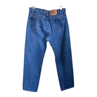 Levi's 505 Jeans, Vintage 90s Orange Tab Levi Jeans W34, High Waisted High Rise Regular Fit Straight Leg Medium Wash Distressed Worn Faded 
