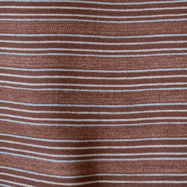 100% Rayon 4.33 Yards 60” Wide Variegated Striped Dress Weight Fabric - Vintage Brown and Blue Striped Fabric Yardage - Excellent Drape 