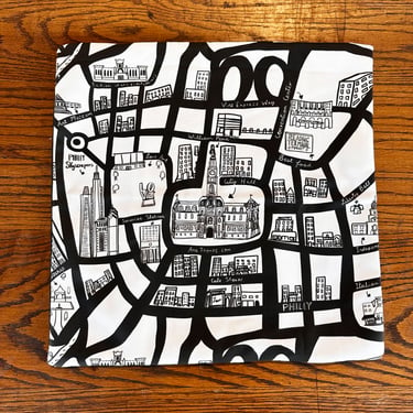 B&#038;W Map Philly  18 x 18 pillow case