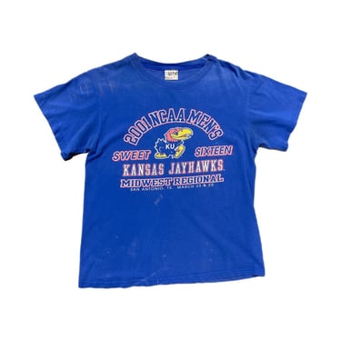 (S) 2001 Blue NCAA Men's Kansas Jayhawks T-Shirt 081922 JF