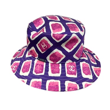 Chanel Purple + Pink Logo Bucket Hat