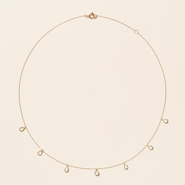 Palerme Necklace - White Sapphire and Yellow Gold