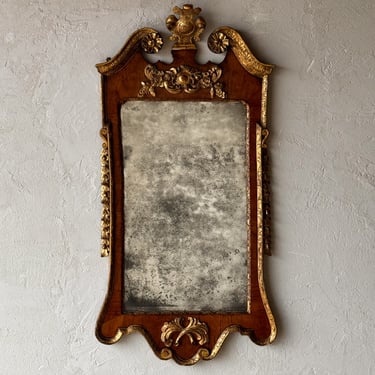 Large George II Walnut &#038; Parcel Gilt Mirror Circa 1730