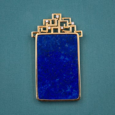 18 Karat Lapis Lazuli &amp; Diamond Pendant
