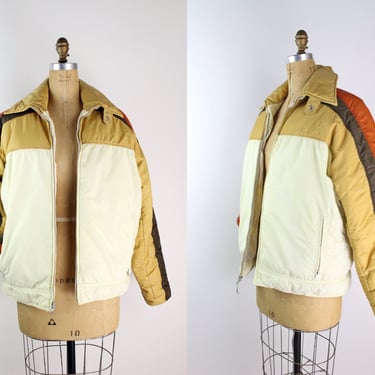 70s Gerry Orange and Brown Jacket / Vintage Down Jacket / Retro Jacket / 1970s/ Vintage Puffer/ Unisex / Free US Shipping 