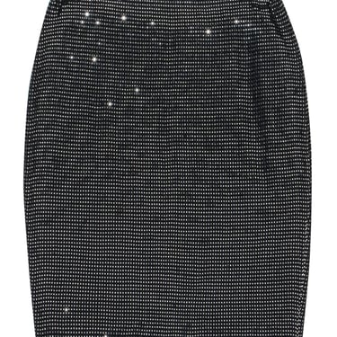 St. John - Black &amp; Silver Shimmer Knit Skirt Sz 4