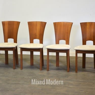 Modern Teak Dining Chairs - Set of 4 