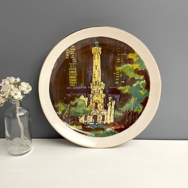 Franklin McMahon Chicago plate - The Water Tower - 1972 vintage 