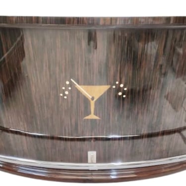 Art Deco Martini Bar Custom Macassar Wood Cabinet