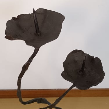 Brutalist sculpture iron candlestick / Salvino Marsura / 60-70s / Italy 