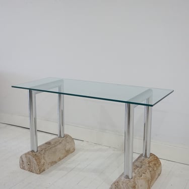 vintage glass top console table