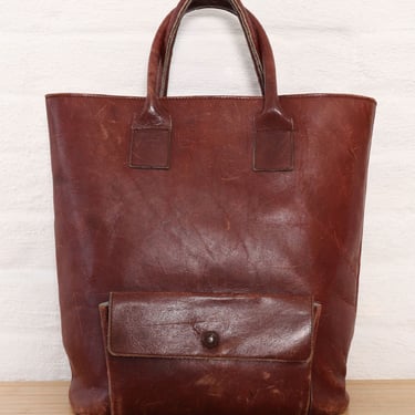 XL Redwood Distressed Leather Tote