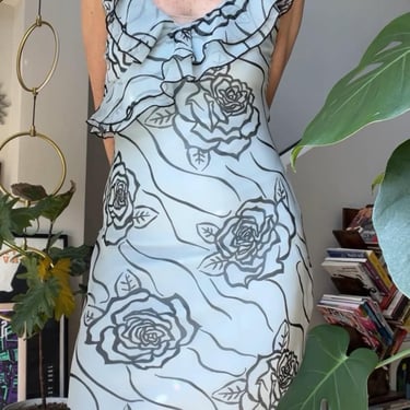 VTG Y2K Baby Blue Floral Dress 
