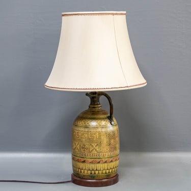 Grecian Painted Ceramic Lamp