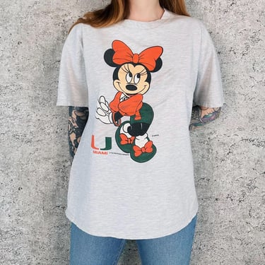 Miami Hurricanes Vintage Disney Minnie Mouse Tee Shirt T-Shirt 