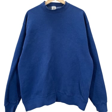 Vintage 90s Blank Blue Crewneck Sweatshirt XL