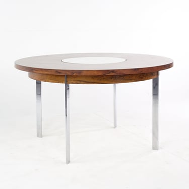 Richard Young Mid Century Round Rosewood Lazy Susan Dining Table - mcm 