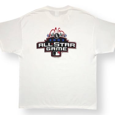 Vintage 2003 NWT Budweiser MLB All Star Game Chicago Double Sided Baseball Graphic T-Shirt Size XLarge 