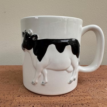 Otagiri 3D Holstine Cow Mug | Black White Bovine | Japan 