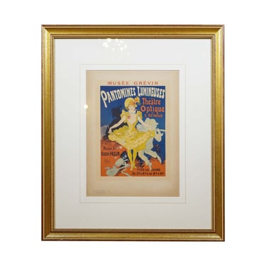 Original 1895 Framed Pantomimes Lumineuses French Magazine Cover